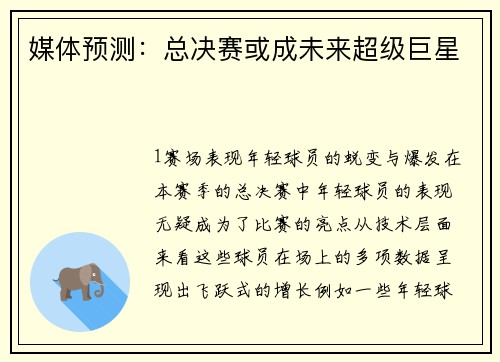 媒体预测：总决赛或成未来超级巨星